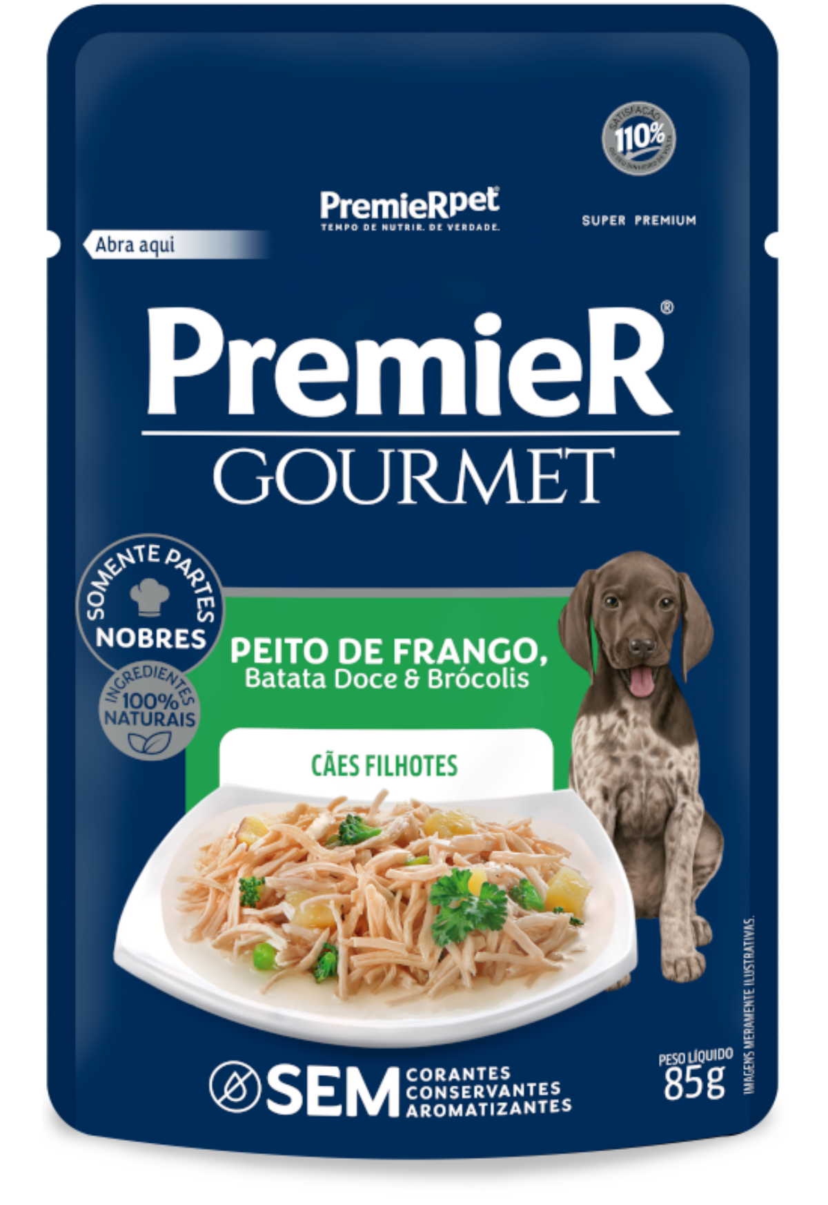 Sachê Premier  Frango, Batata Doce e Brócolis Porte Peq.