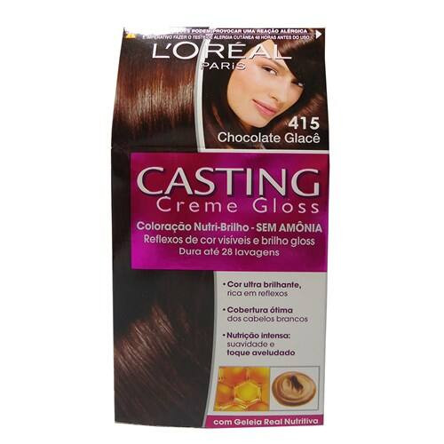 Tintura para Cabelo L'oréal Casting Creme Gloss Chocolate Glacê 415 Embalagem 1 Unidade