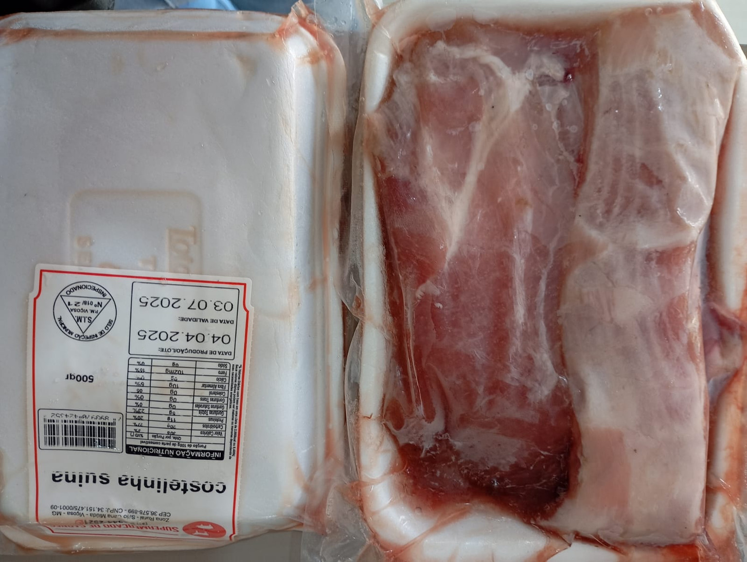 COSTELINHA SUINA SUPERMERCADO DE CARNES CONG 500GR	