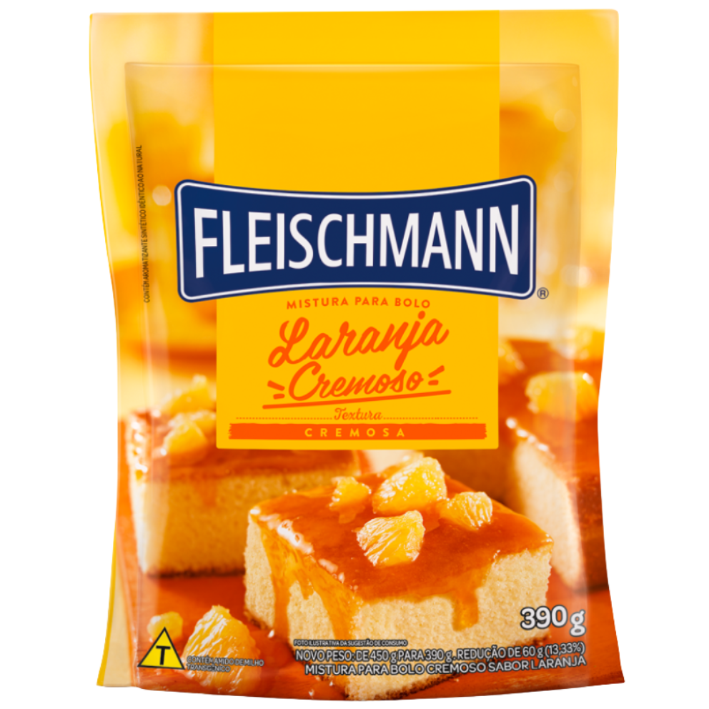 MISTURA P/ BOLO FLEISCHMANN LARANJA CREMOSO 390G