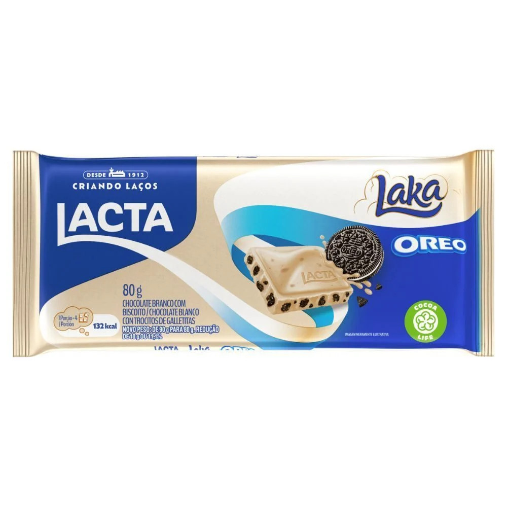 Barra de Chocolate Lacta oreo 