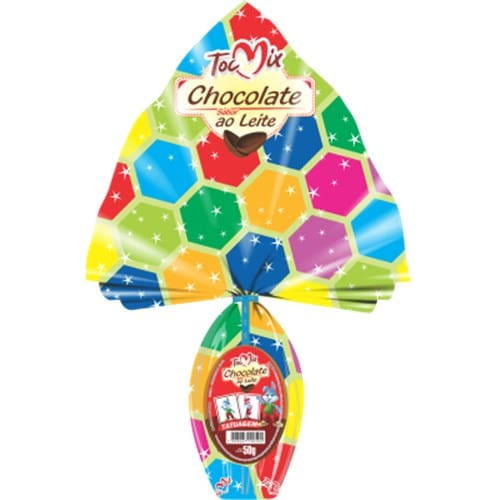 Ovo de Páscoa Sabor Chocolate Ao Leite Toc Mix 50g