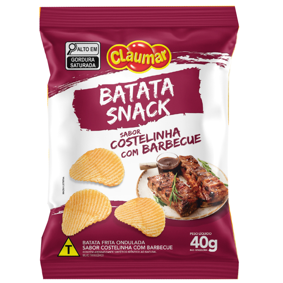 BATATA OND CLAUMAR SNACK COSTELINHA C/ BARBECUE 40G