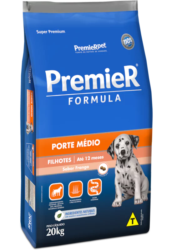 Premier Formula Filhote Frango Porte Médio 20kg 
