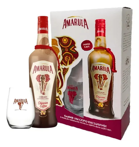 AMARULA SABOR CAFÉ COM COPO DE VIDRO