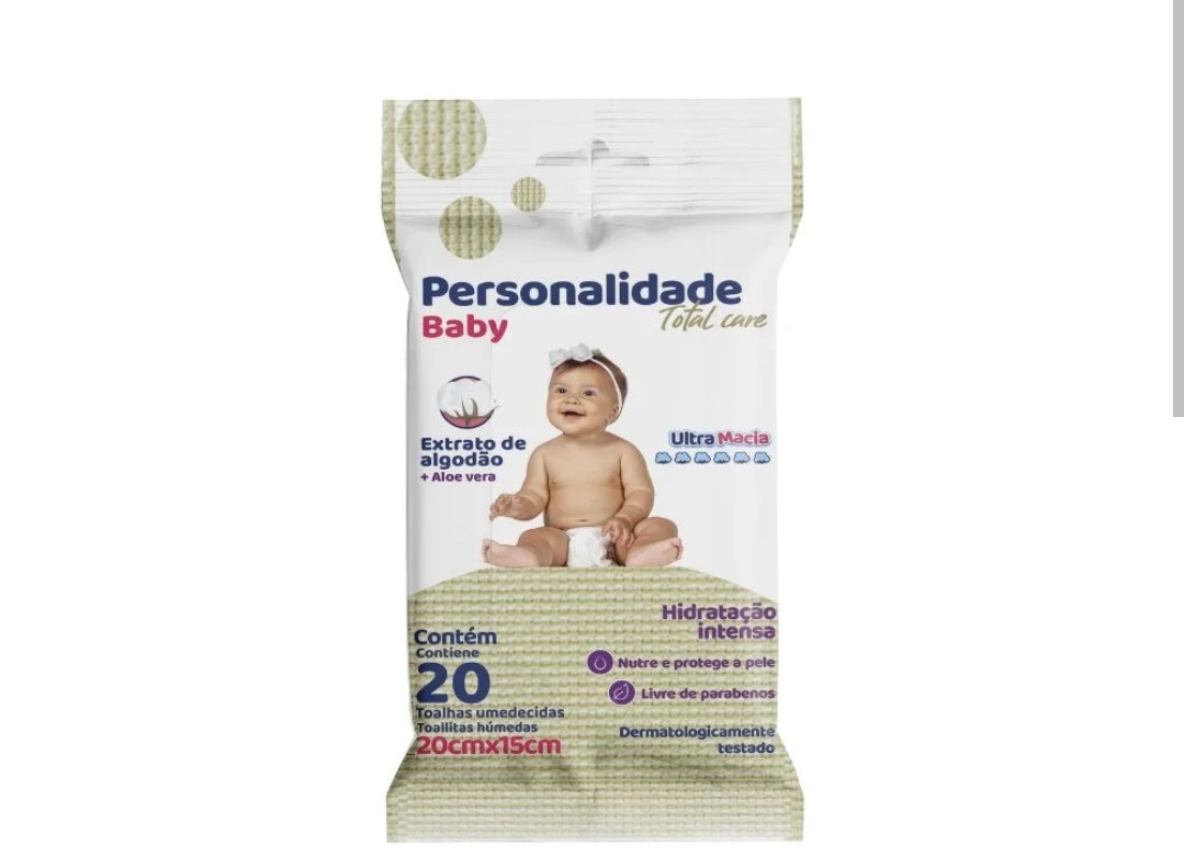 Toalhas Umedecidas Personalidade 20 cm X 15 cm