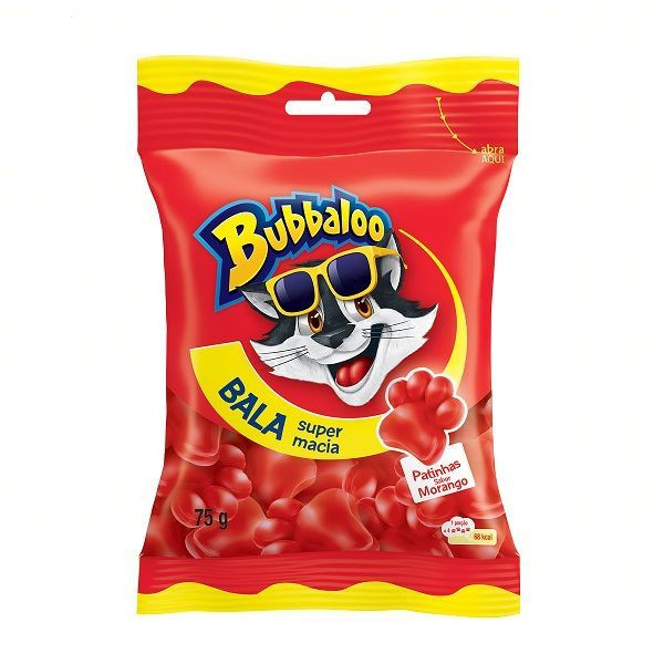BALA BUBBA MORANGO PATINHAS 75G