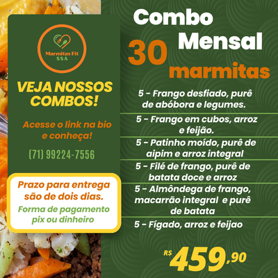 Combo Mensal (30 marmitas)