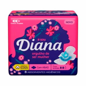 ABSORVENTE DIANA COM ABAS C/8