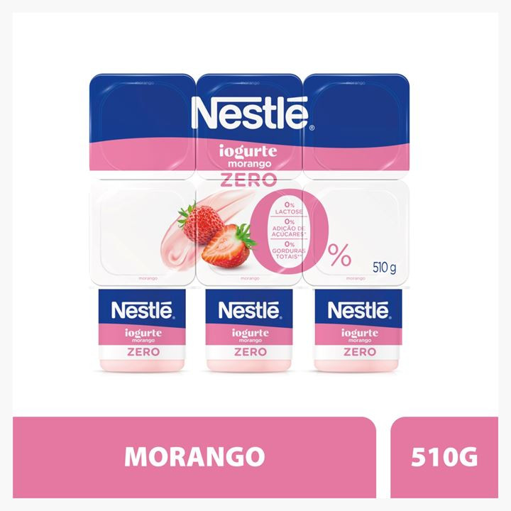 NESTLE IOGURTE POLPA MORANGO ZERO 510g 