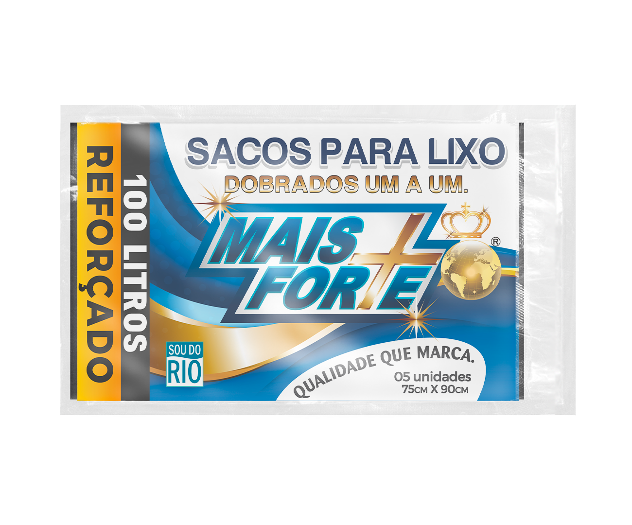 Saco Lixo Mais Forte Reforcado 100l C/5