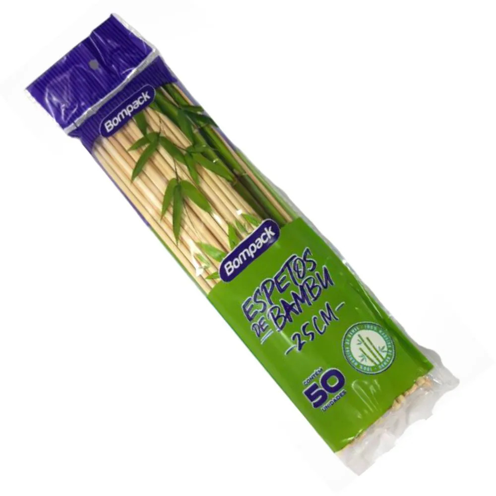 PALITOS ESPETOS DE BAMBU 25CM 50UN