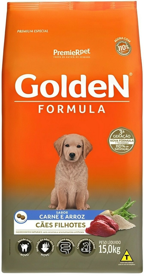 Golden Filhote Medias e Grandes 15Kg Sabor Frango e Arroz