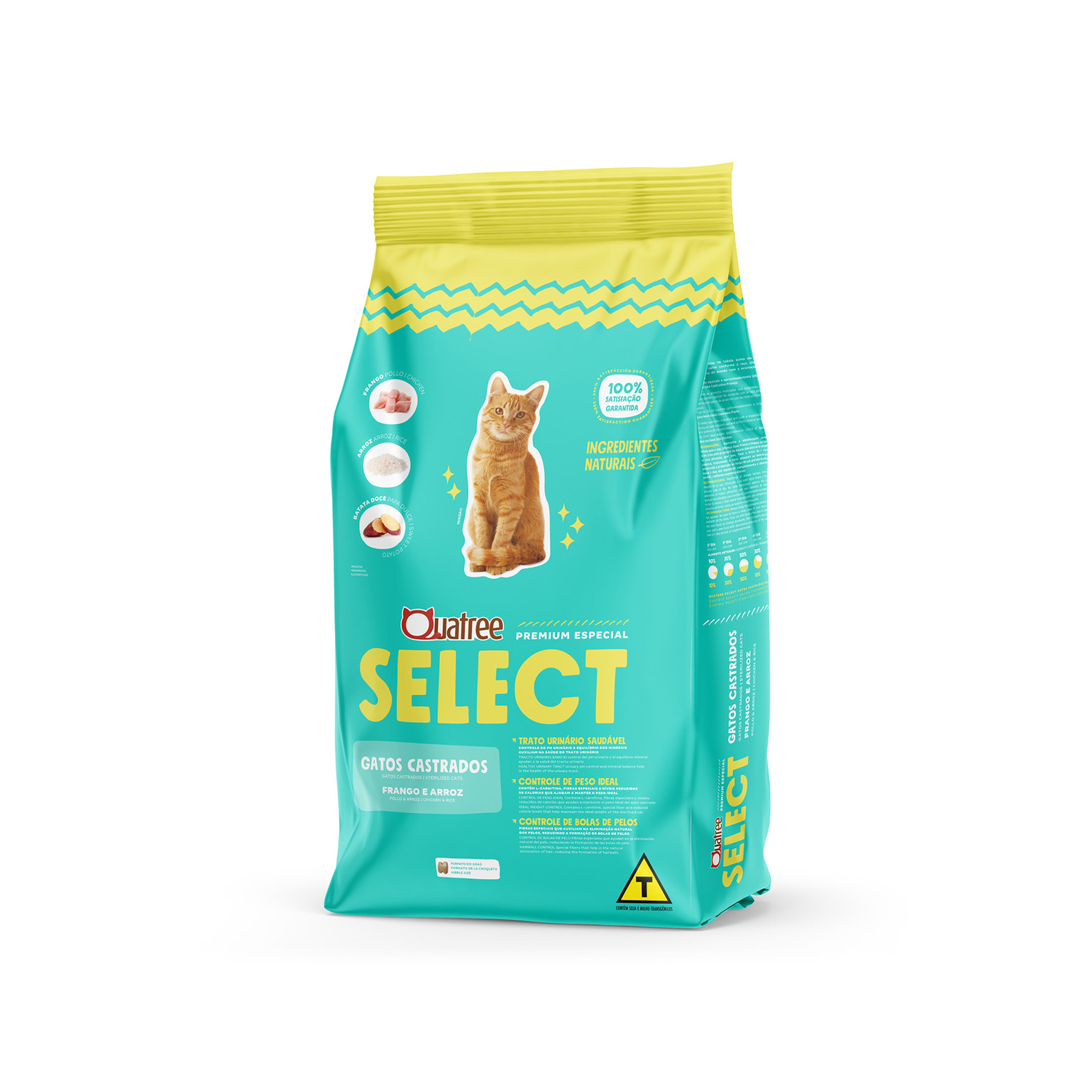 QUATREE SELECT GATOS CASTRADOS FRANGO 20KG