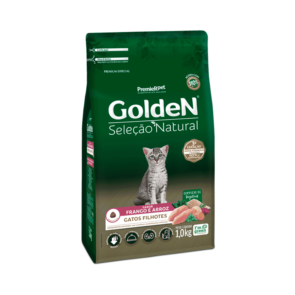 Golden Seleção Natural Gatos Filhotes Frango 1kg