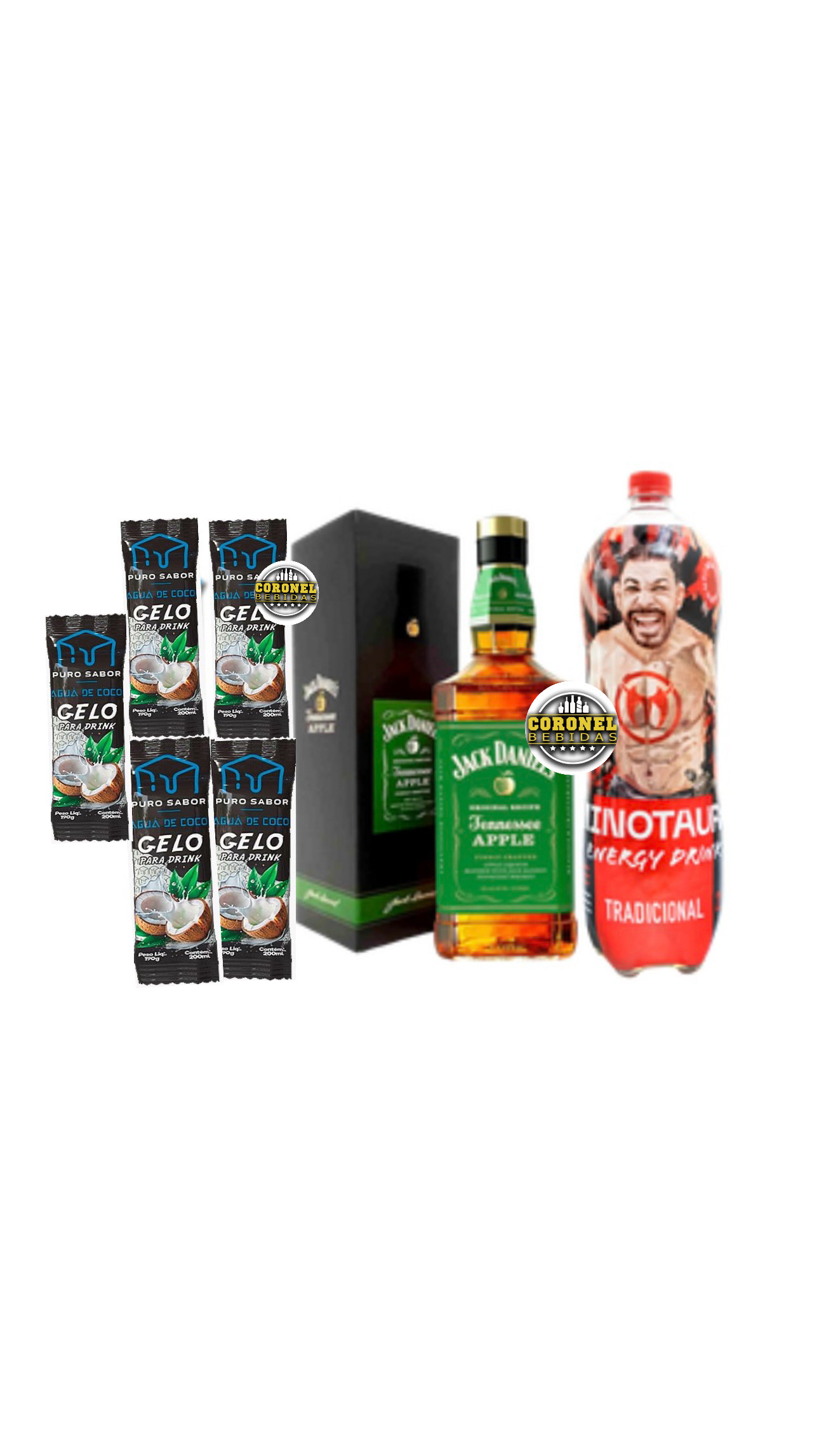 Jack Apple ( Maçã ) 1L+ 1 Energético 2L + 5 gelo de coco