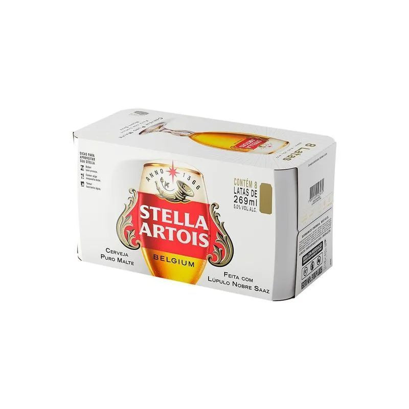 CERVEJA STELLA ARTOIS LT 269ML PACK 8 UN