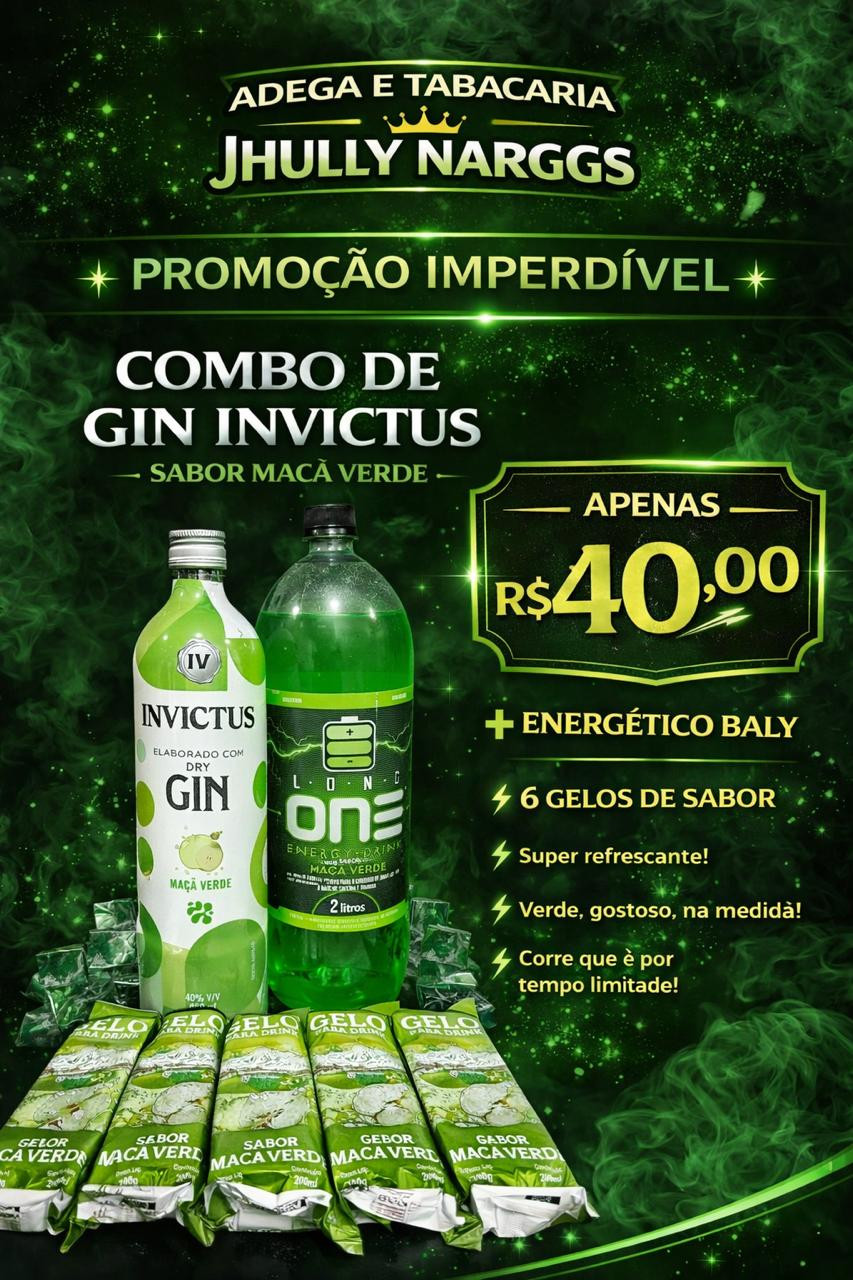 COMBO GIN INVICTUS MAÇA VERDE 