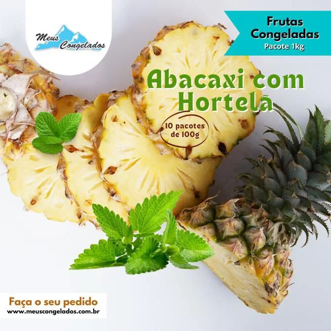 ABACAXI COM HORTELÃ CONGELADO KG
