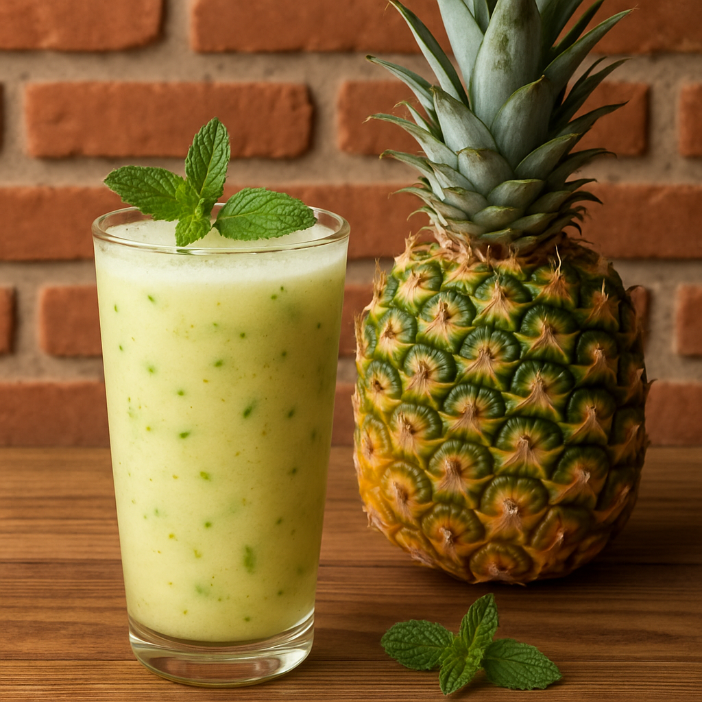 Suco de abacaxi com hortelã