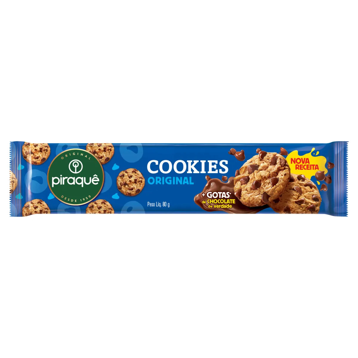 BISCOITO PIRAQUE COOKIE 80G BAUNILHA