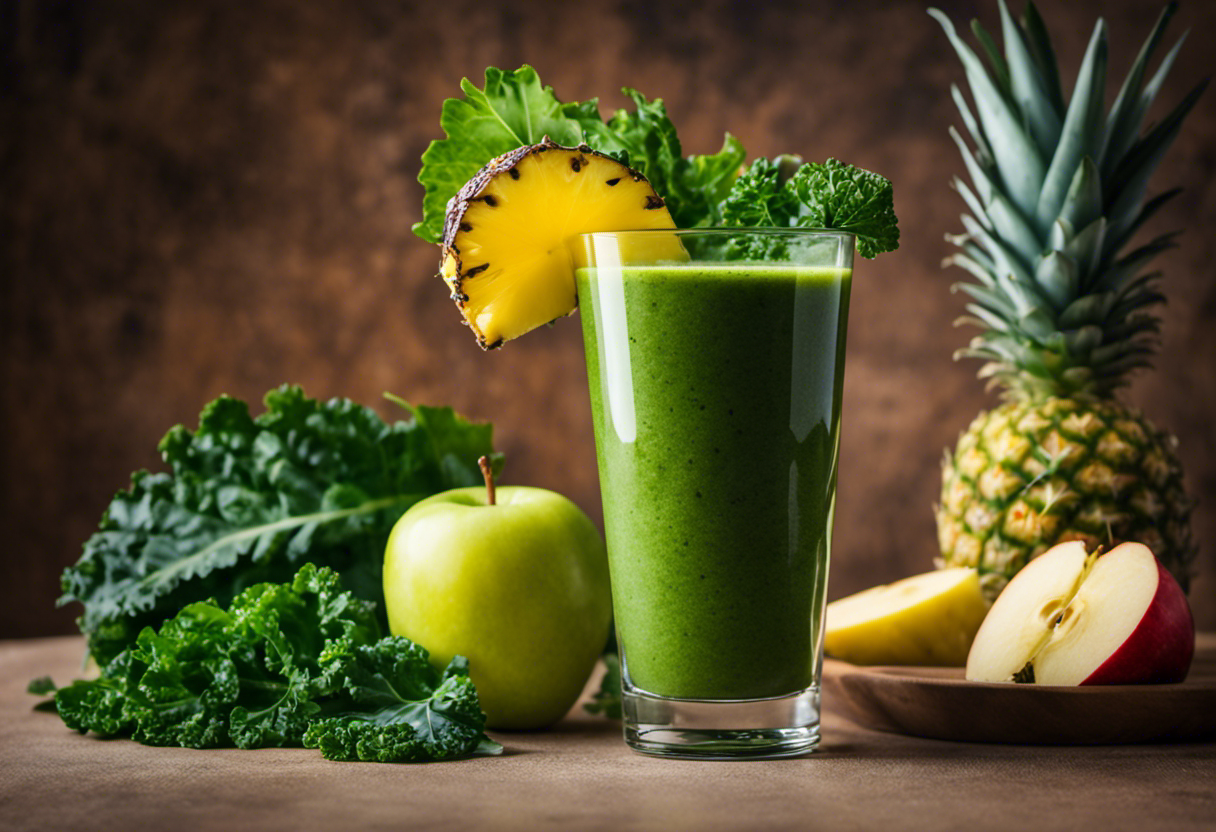 DETOX DE ABACAXI, COUVE, LIMAO, MACA E GENGIBRE