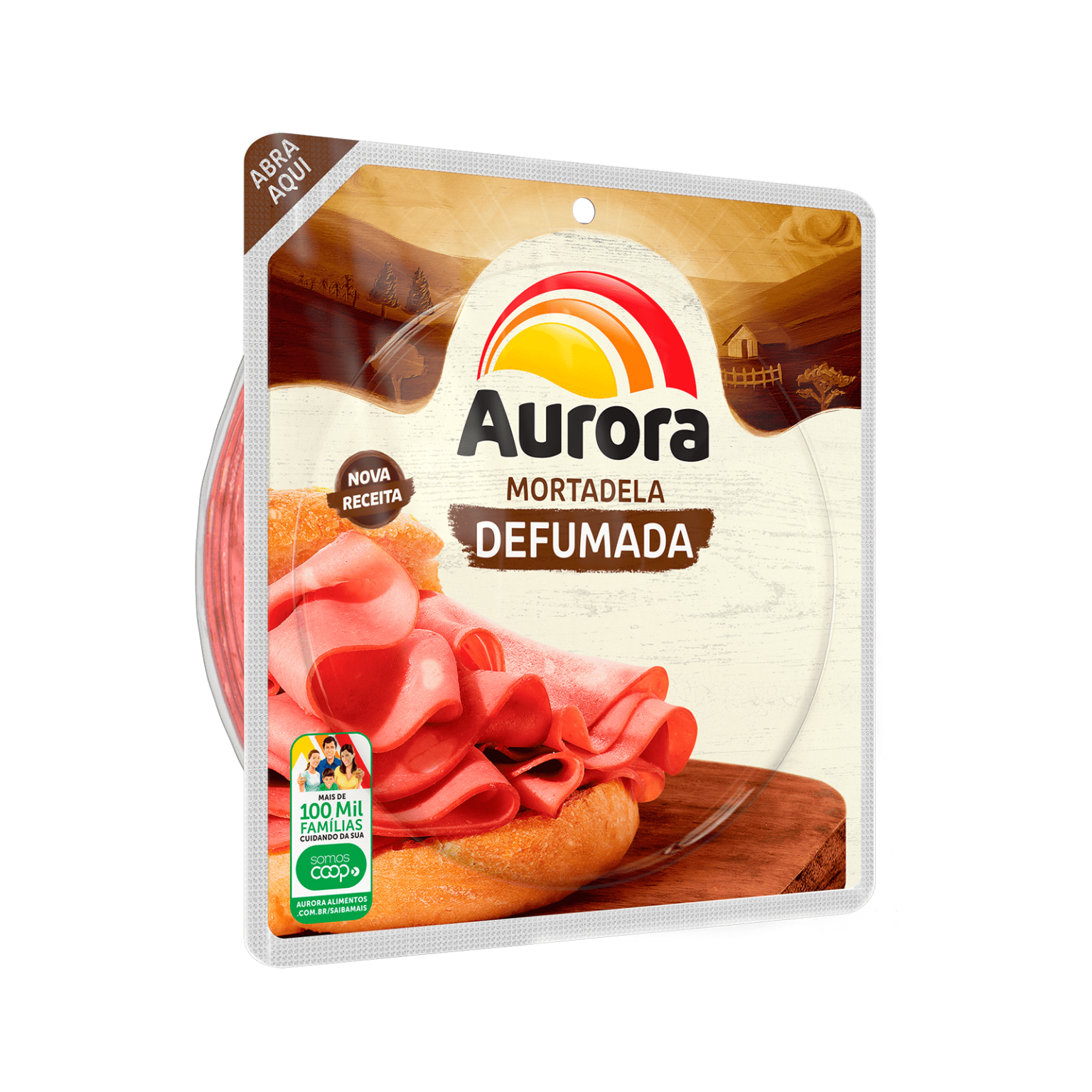 MORTADELA BOLOGNA AURORA DEFUMADA FATIADA 180G