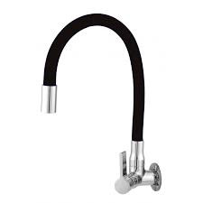 TORNEIRA P/COZINHA AGUIA SILICONE/METAL PRETA PAREDE