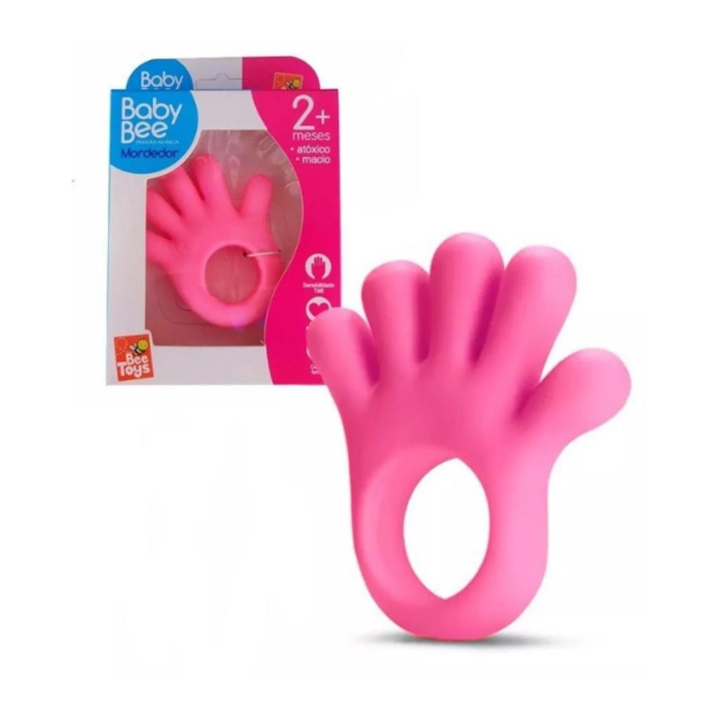 BRINQUEDO MORDEDOR MAOZINHA ROSA VINIL 