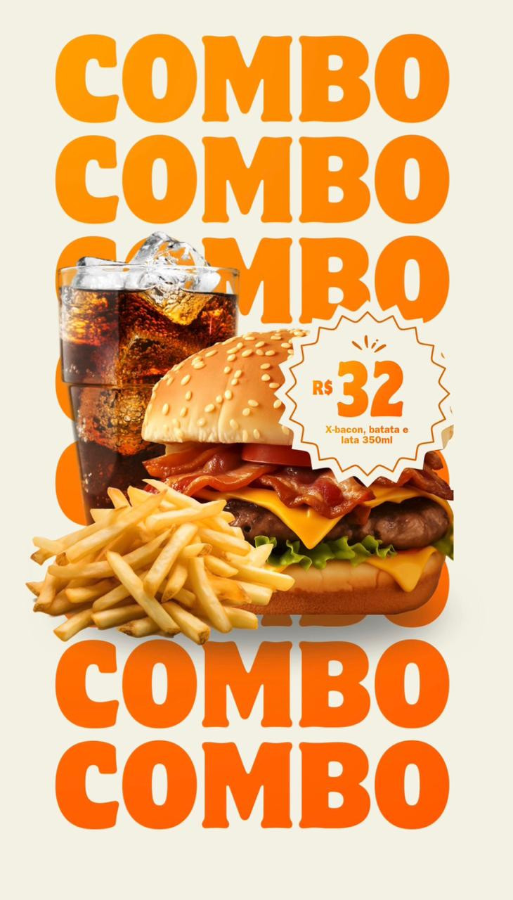 XBACON + REFRI 330ML + PORÇÃO DE BATATA