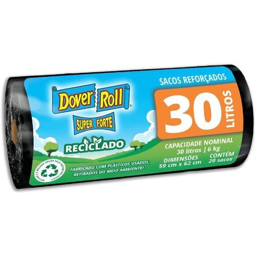 Saco de Lixo Dover Roll 30l Super Forte Embalagem 20 Un