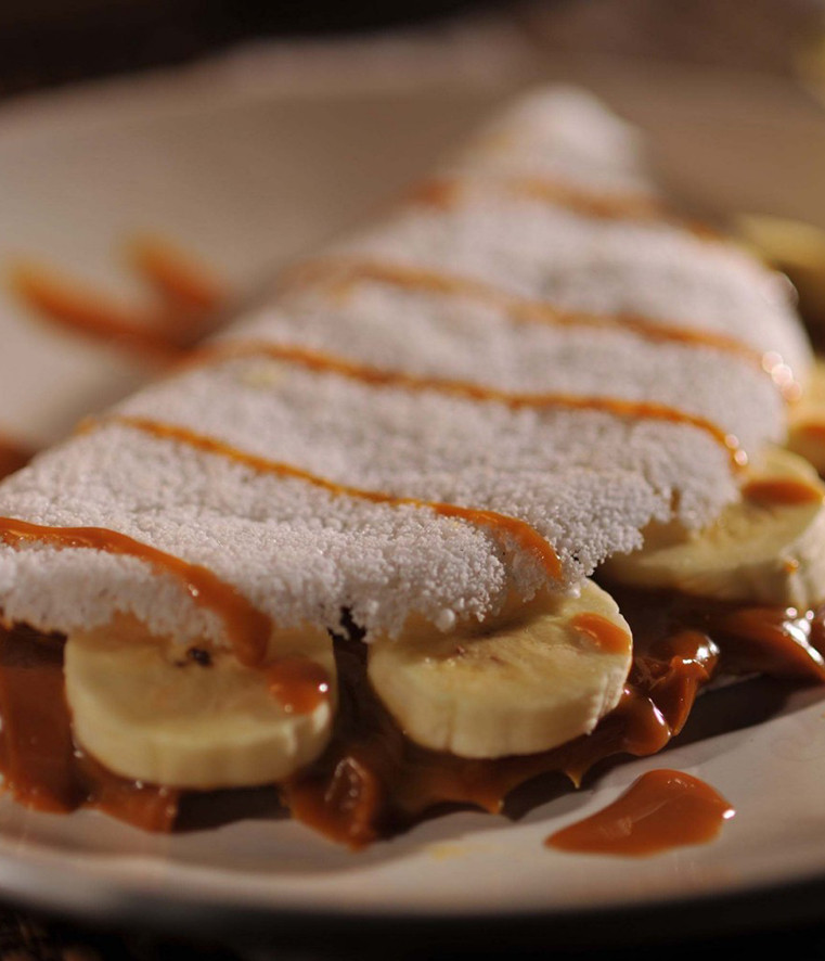 Tapioca de doce de leite com banana