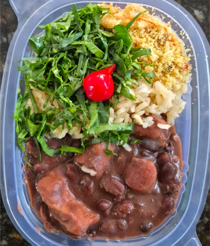 FEIJOADA C/ ARROZ INTEGRAL 220 GRAMAS Congelado.