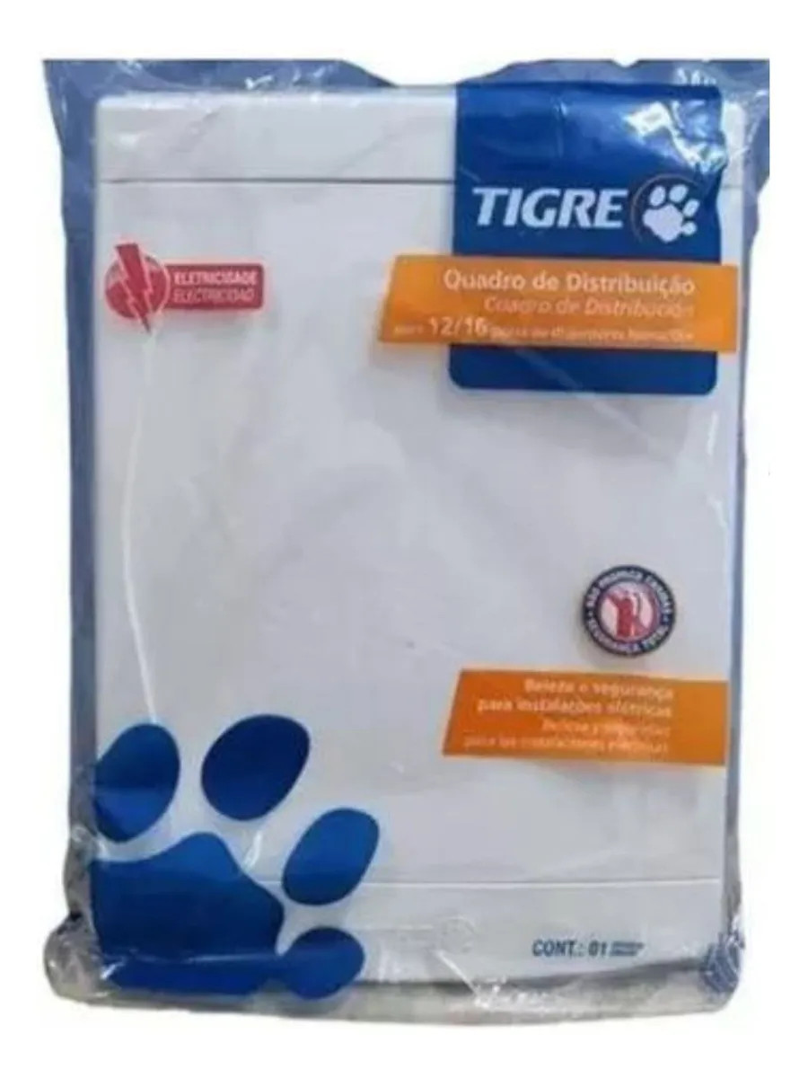 Quadro Distribuição Embutir 12 - 16 Disj Tigre Sem Barramento