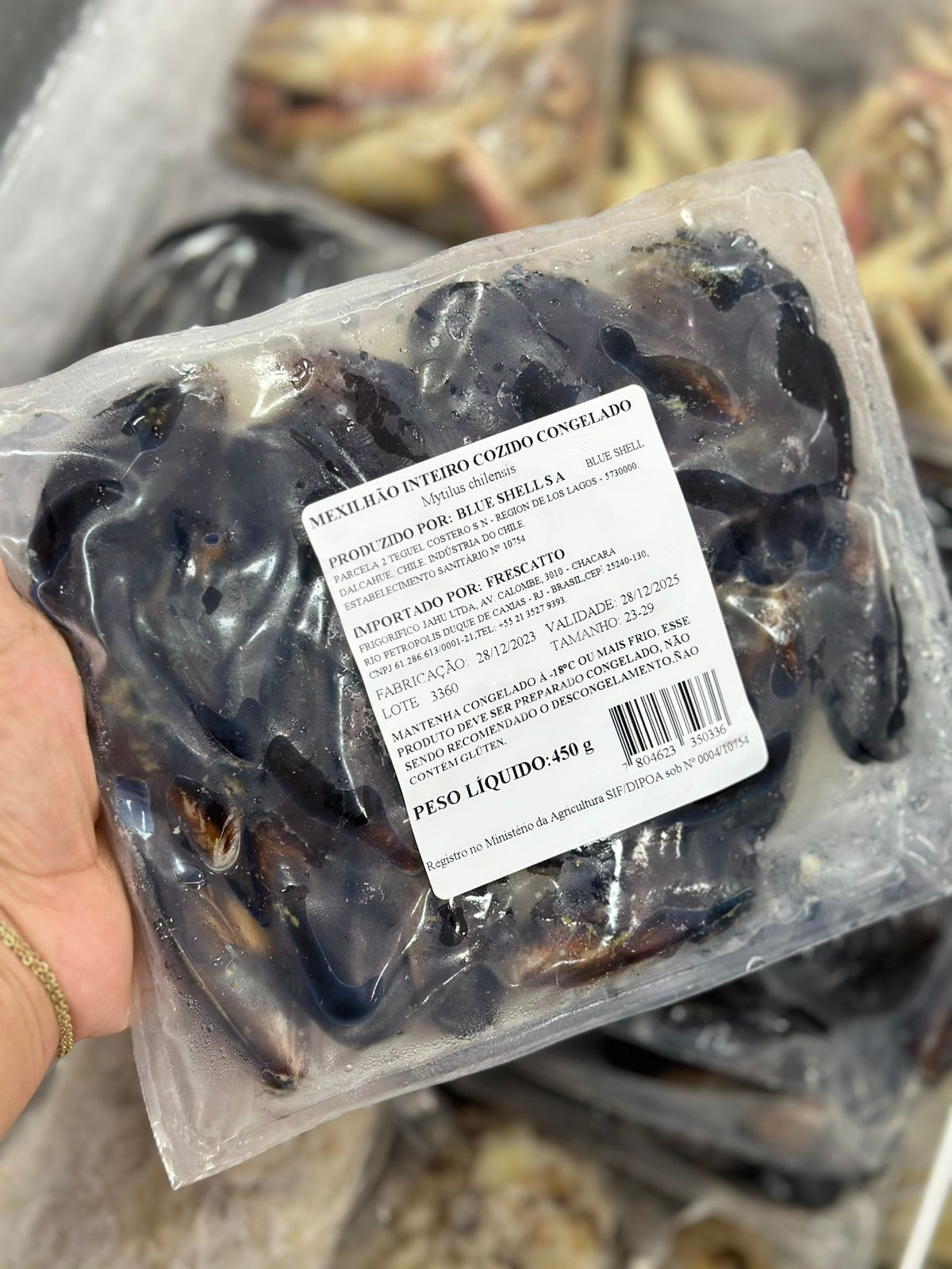Mexilhão inteiro cozido (500g)