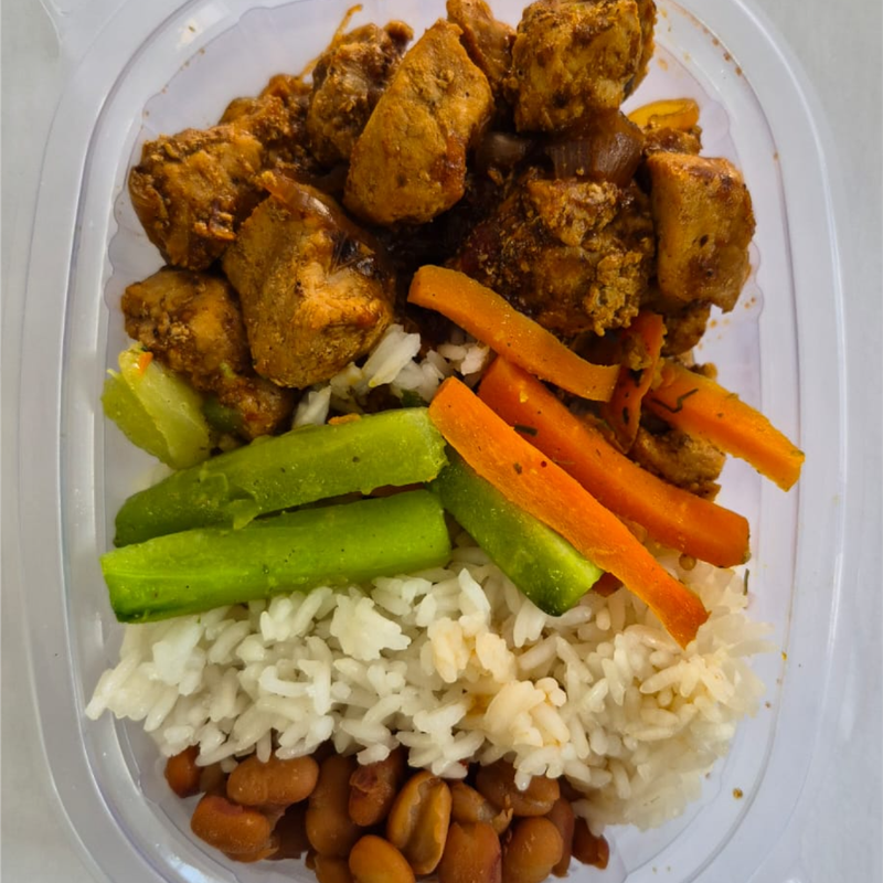 LOMBINHO BARBECUE ACEBOLADO C/ ARROZ BRANCO 320 GRAMAS Congelado.