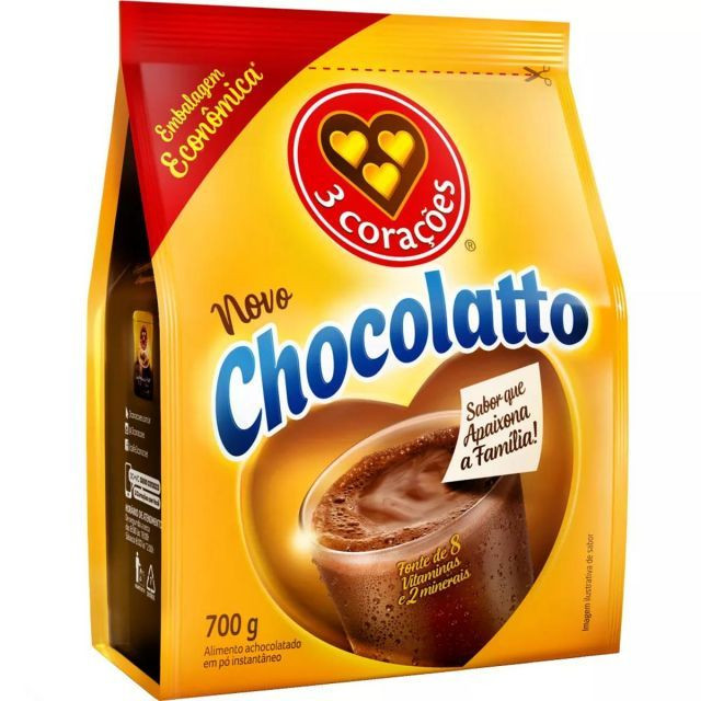 ACHOCOLATADO EM PO CHOCOLATTO 3CORAÇOES SC700G