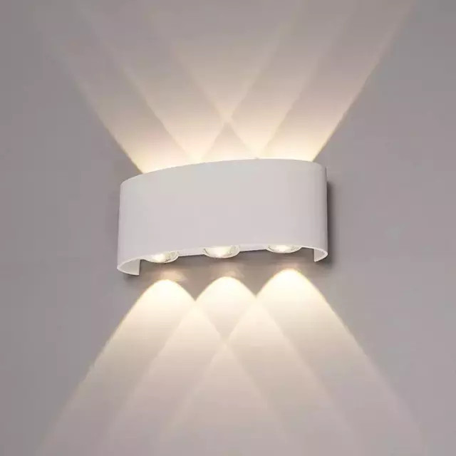Arandela LED 6W Branca Lente 6 Fachos 3000K Externa Bivolt Branco Quente 