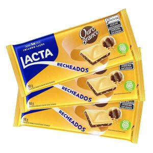 CHOCOLATE TABLETE LACTA RECHEADOS OURO BRANCO 98G