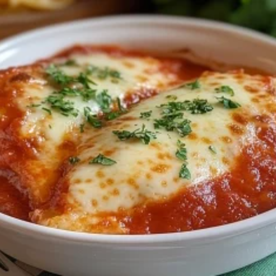 PARMEGIANA DE FRANGO COM PURÊ