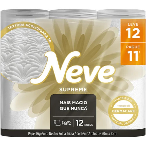 PAPEL HIG NEVE F.TRIPLA "SUPREME" 20M C/12UN