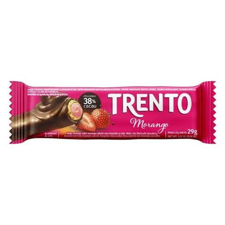 Wafer Recheado Trento Chocolate Morango 29g