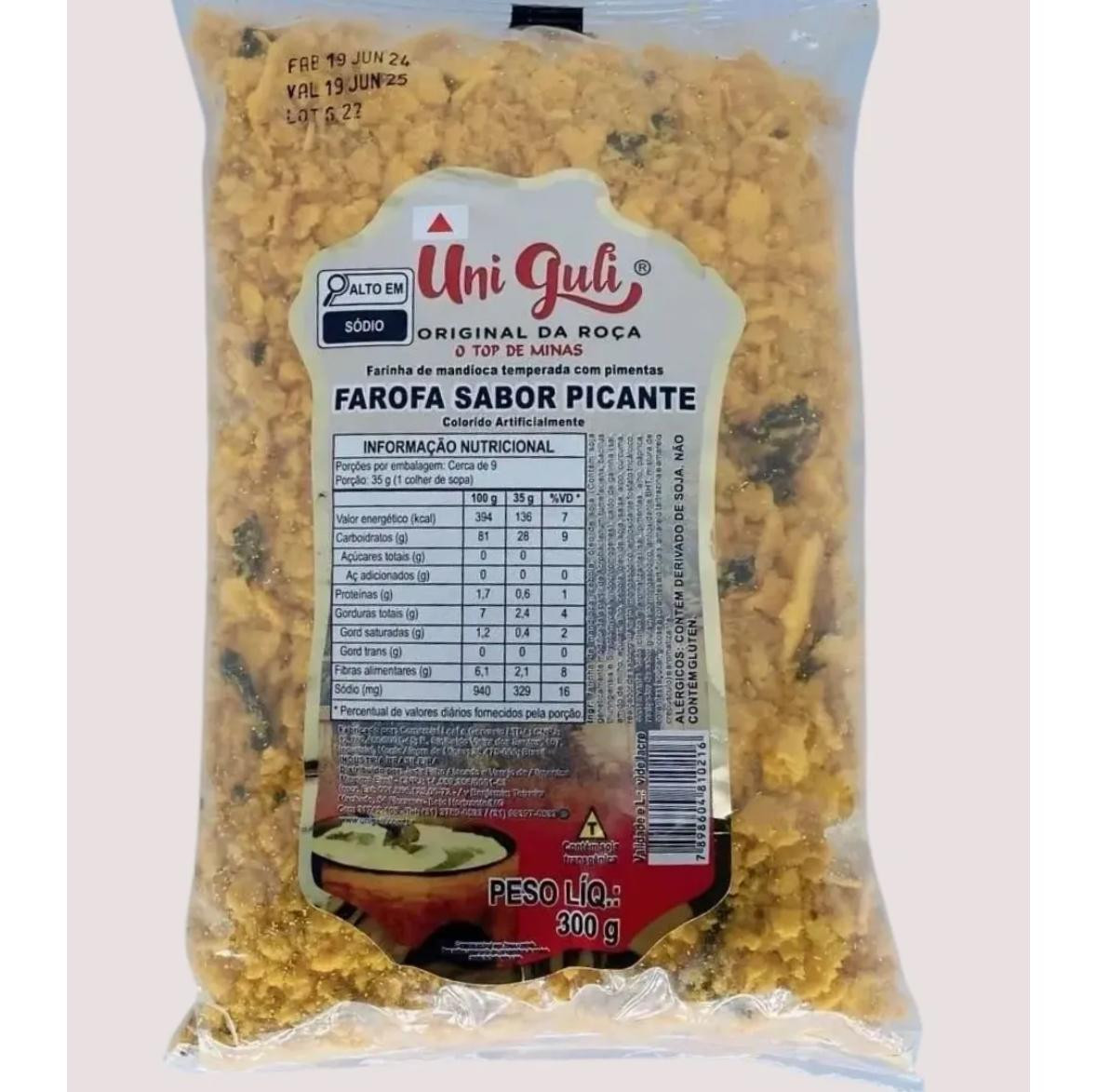FAROFA DE MANDIOCA UNI GULI PICANTE 300G