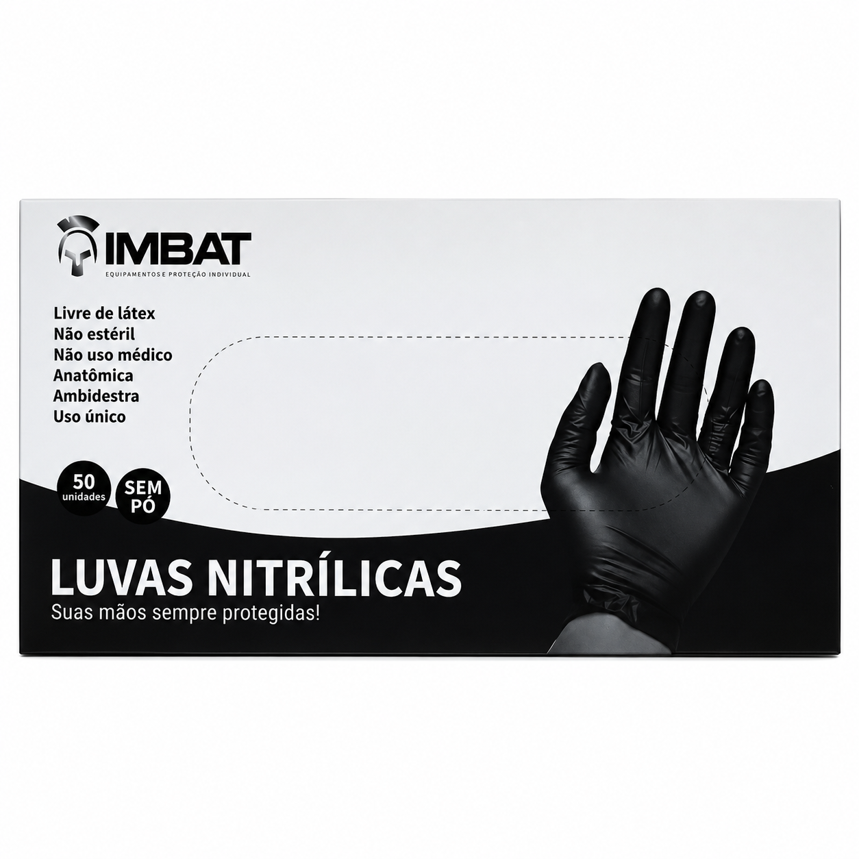 Luva Nitrílica Sem Pó P, M, G, GG