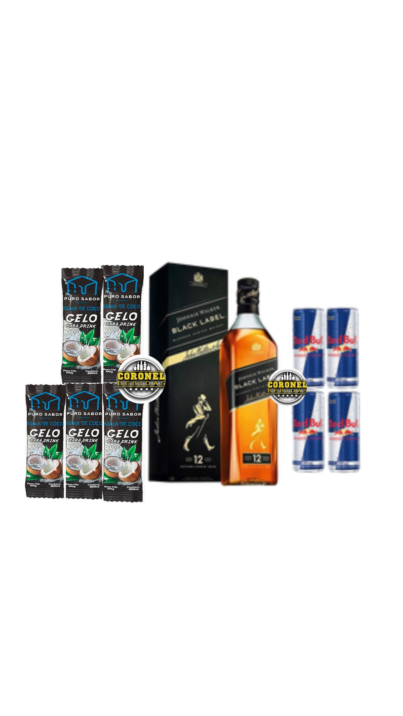 Black Label 1l + 4 Red bul + 5 Gelo