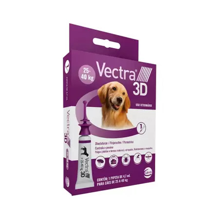Vectra 3D Cães 25 a 40kg 1 Pipeta