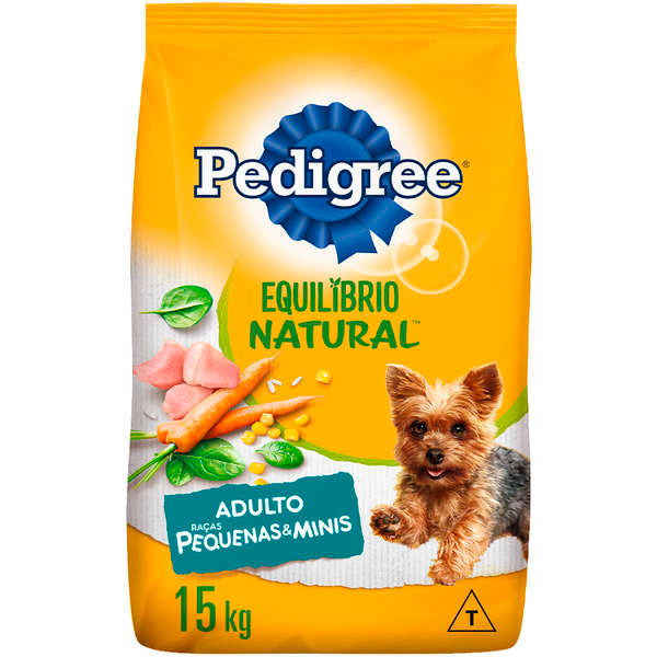 Ração Pedigree Equilíbrio Natural para Cães Adultos de Raças Pequenas. 15kg.