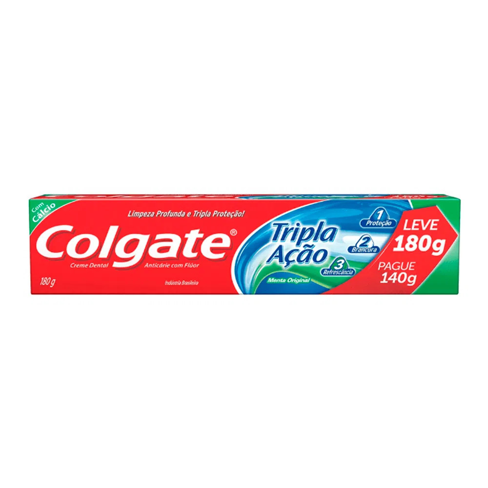 CREME DENTAL COLGATE TRIPLA AÇAO MENTA 180G