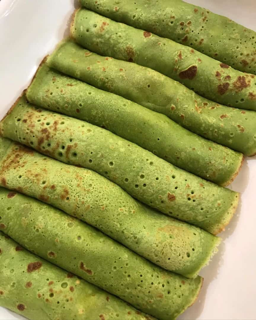 Panqueca de espinafre de carne