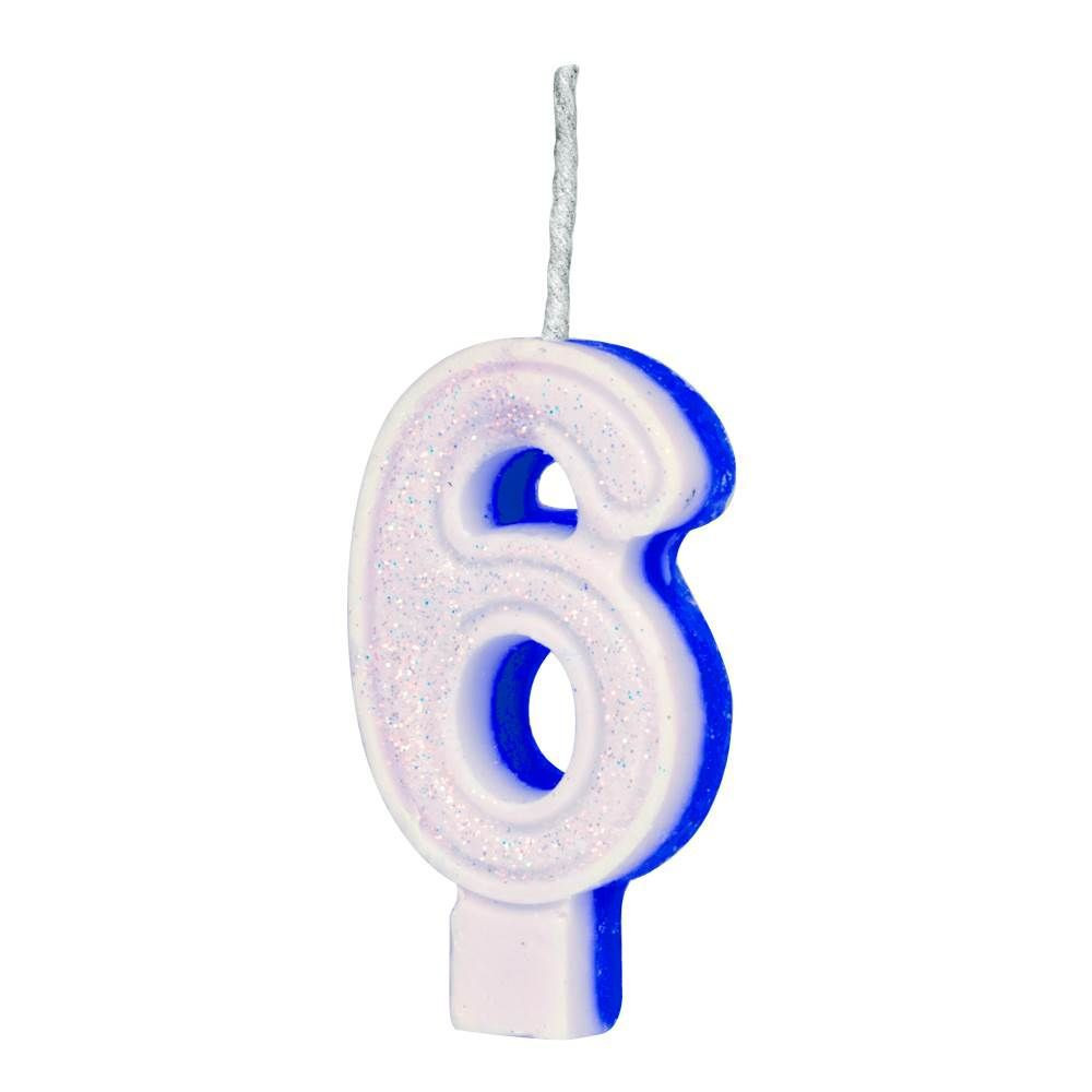 VELA GLITER REGINA Nº6 AZUL